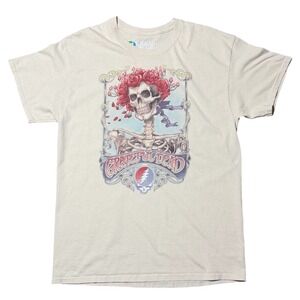 Vintage Y2K Liquid Blue Grateful Dead Bertha Skull Roses Graphic Band T-Shirt